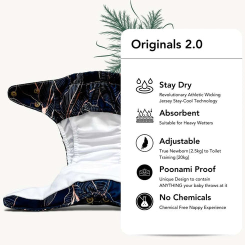 Mimi & Co Originals 2.0 - All in Two | Pocket Nappy + BAMBOO & HEMP DUO INSERT SET
